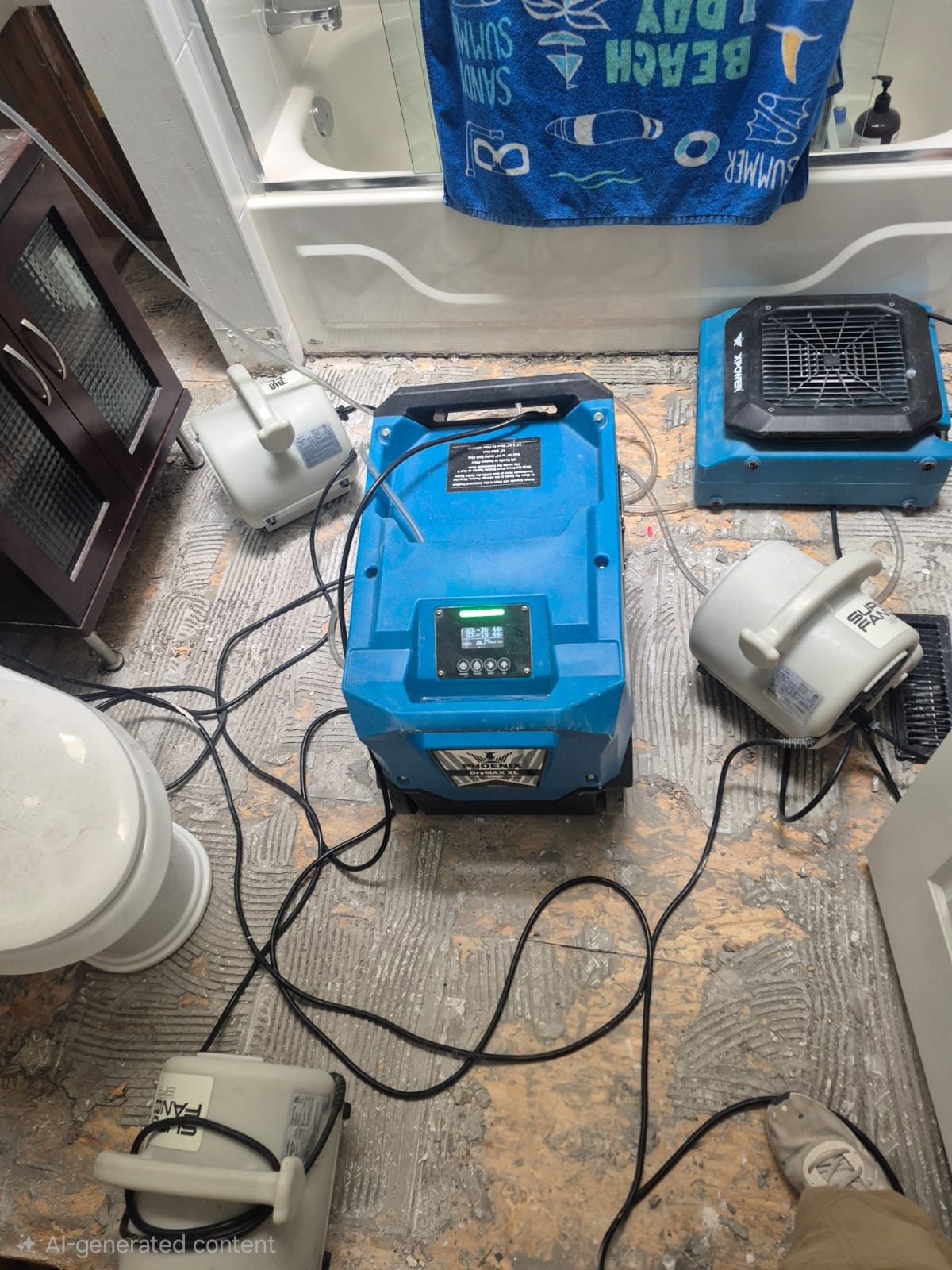 Standing water inside living room requiring emergency extraction